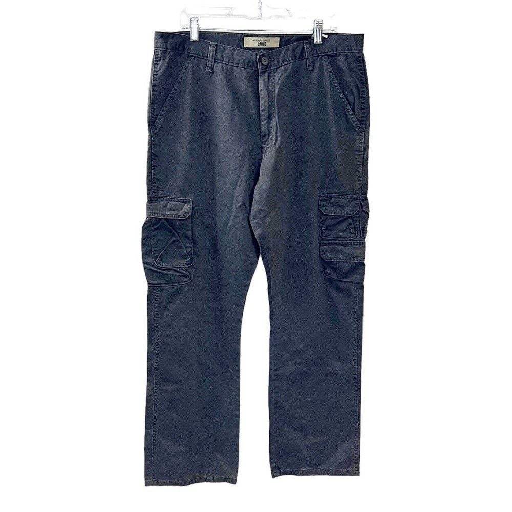 Wrangler Mens 36x32 Gray Relaxed Fit Cargo Pants